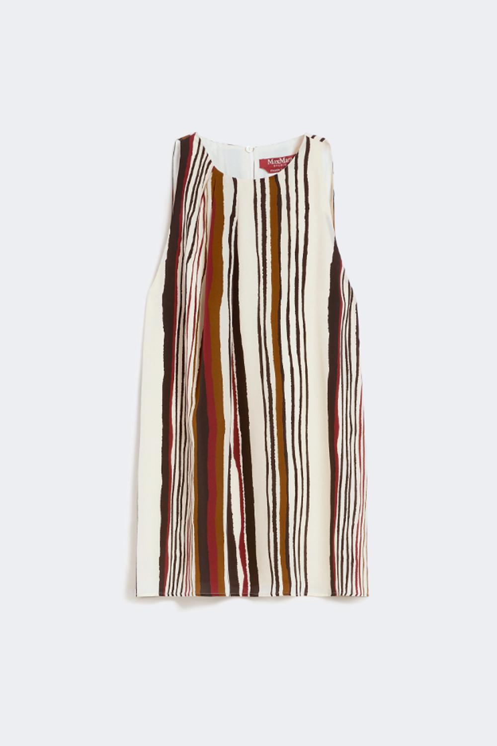 Top in crêpe de Chine di seta stampata MSTANCORA 002MATTONE ROSSO Max Mara Studio 