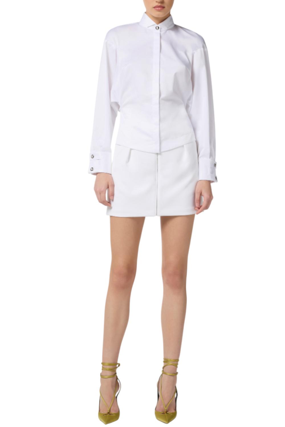 Camicia in popeline di cotone con colletto smoking CA098 56E2100 Elisabetta Franchi 