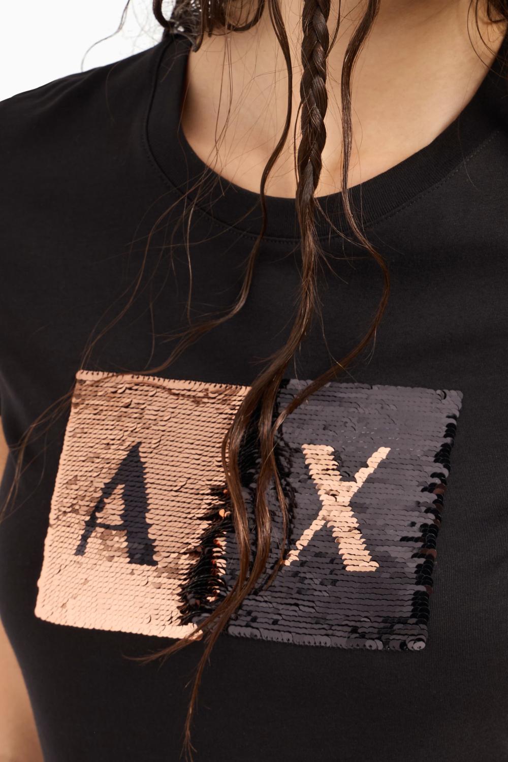 T-shirt slim fit con logo con strass Armani Exchange 8NYTDL YJ73Z6231 Armani Exchange 