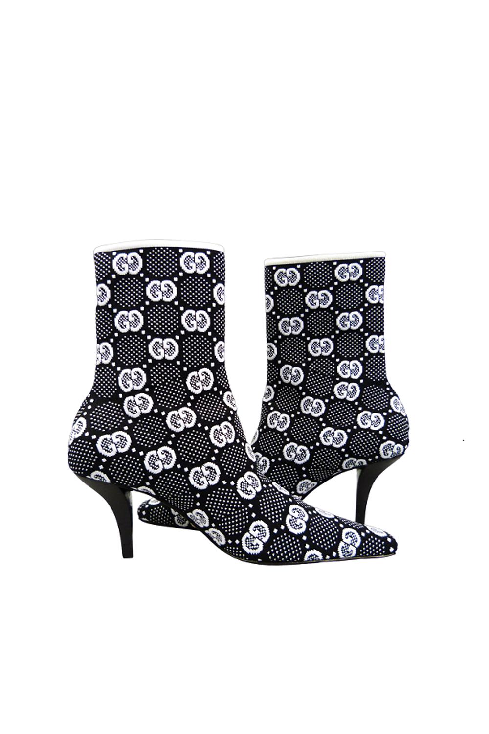 tivaletti Gucci Interlocking G in Maglia Jacquard Nero/Bianco 718378 FAAQP1008 Gucci 
