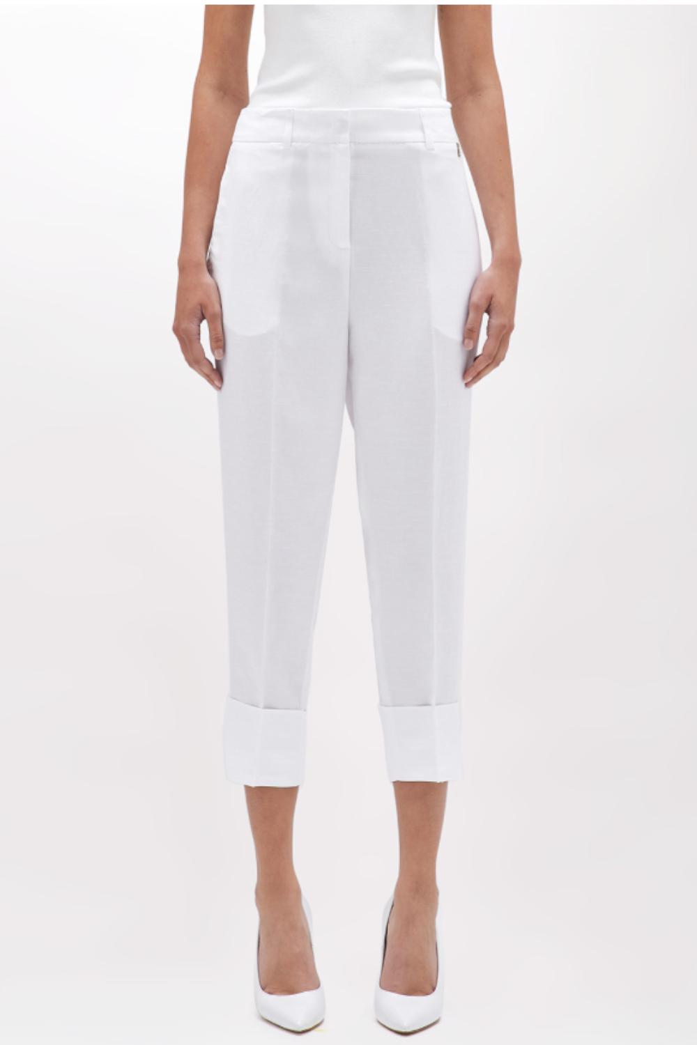 PANTALONI A SIGARETTA IN MISTO LINO<BR/> RA5160 T882314300 Blugirl 