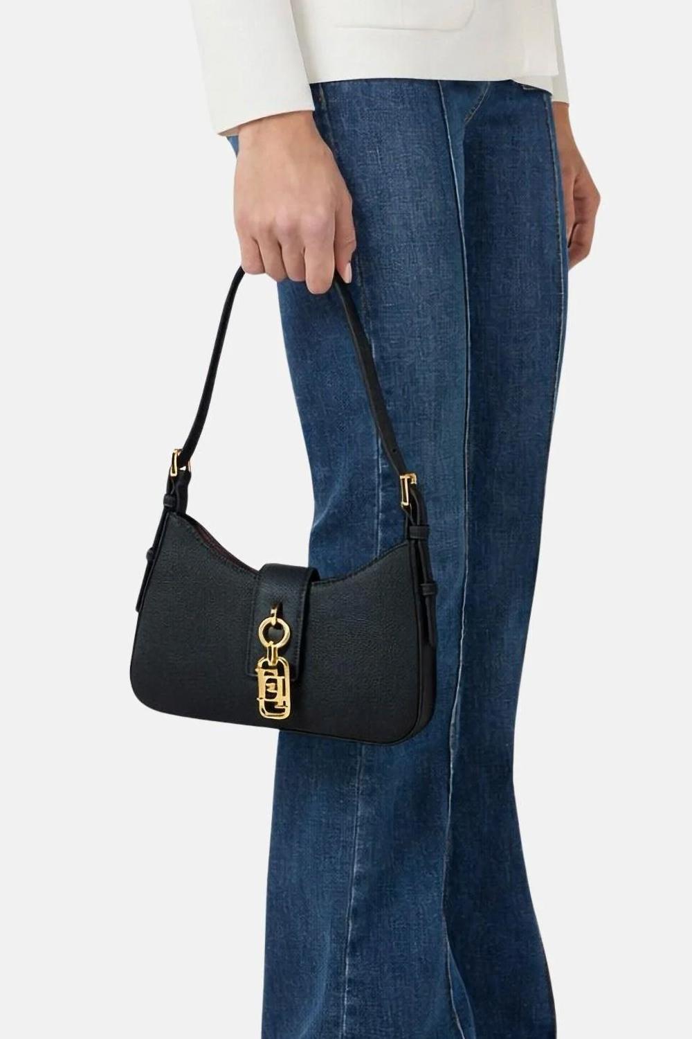 Borsa a Spalla Donna con Charm Logo BS24A 62E2110 Elisabetta Franchi 