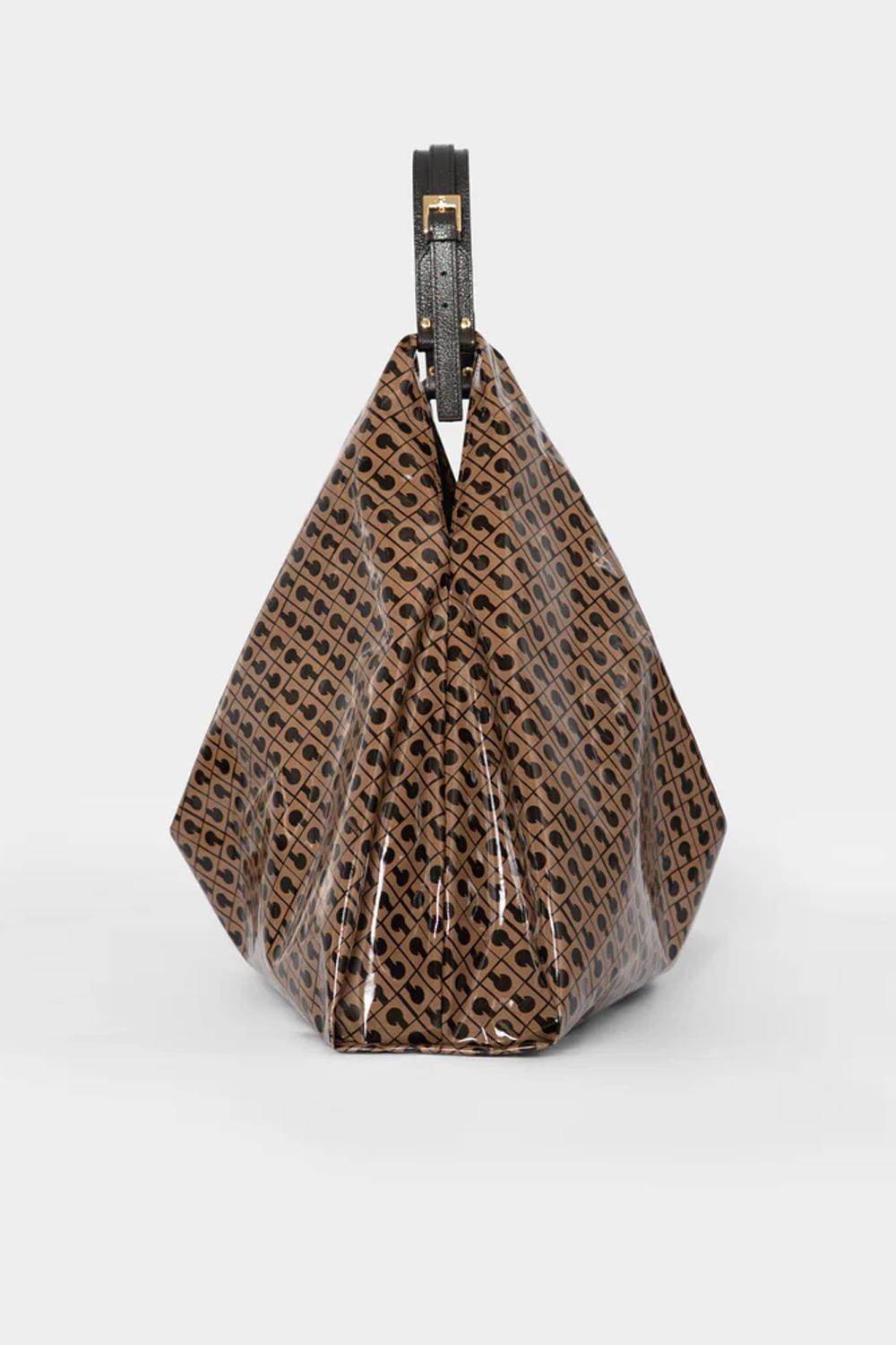 borsa hobo amazzonia maxi LINEA SOFTY GHB1023 GLOSSY TOFFEE Gherardini 
