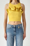 Top in Cotone Stretch con Volant TO054 62E2EV4 Elisabetta Franchi 