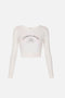 Top in Maglia Elisabetta Franchi con Stampa Logo e Scollo Ampio MK73Q 61E2360 Elisabetta Franchi 