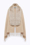 STOLA IN MAGLIA CON COLLO FAUX FUR<BR/> PF5016 T030014300 Blugirl 