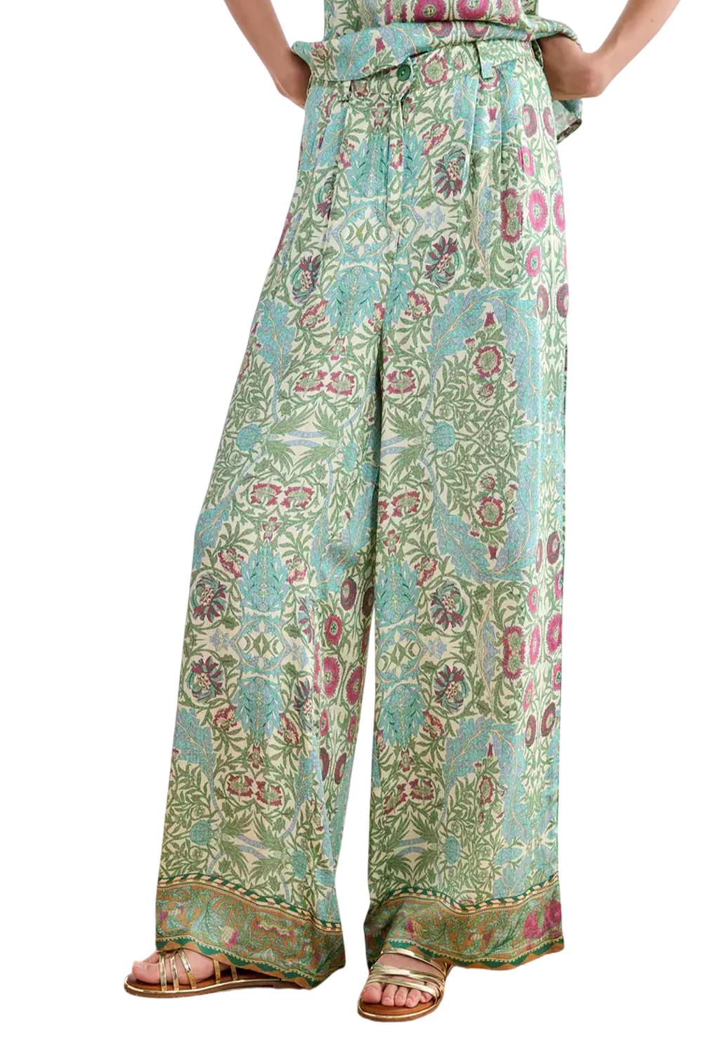 Pantaloni Donna LUNO in Viscosa Leggera con Stampa Floreale GF.LUNO ACQUA NKN Nekane 