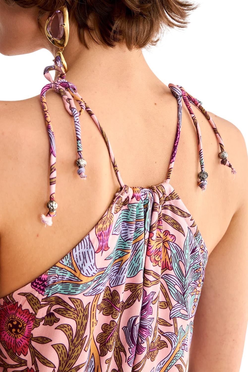 bito Lungo Donna Halter con Stampa Floreale GF.PENDOPO MAGENTA NKN Nekane 
