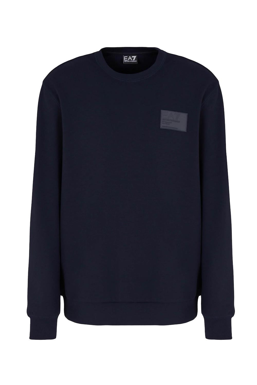 felpa girocollo in viscosa effetto modal con logo patch gommato serie train core 7X000016 AF13790UB102 EA7 Emporio Armani 