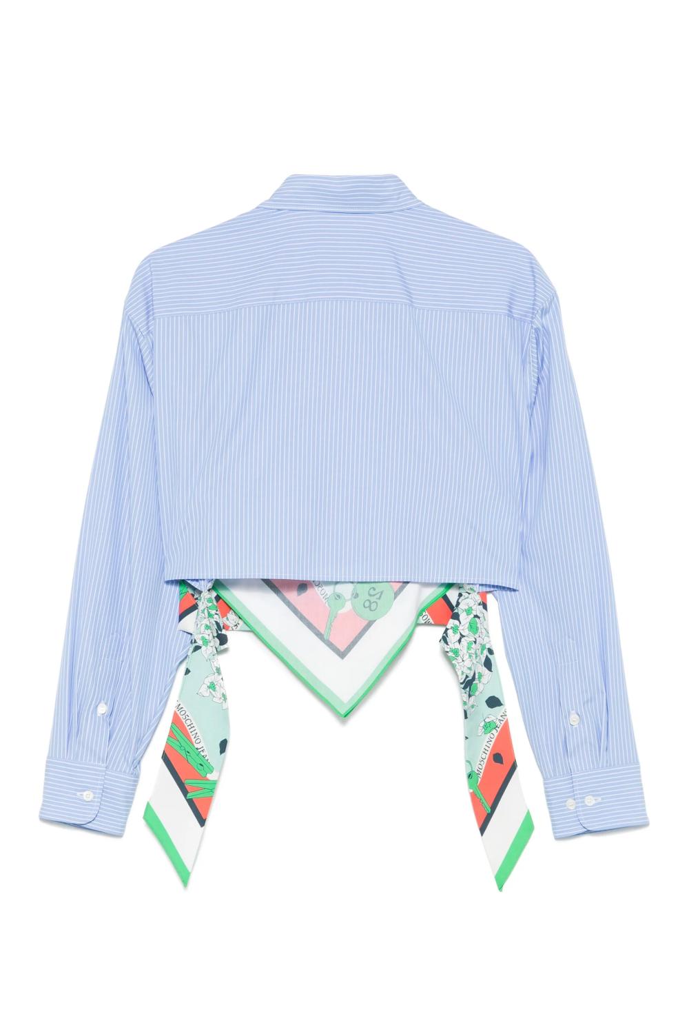 Camicia crop in popeline rigato con stampa foulard Moschino Jeans<BR/> 0216 37251303 Moschino Jeans 