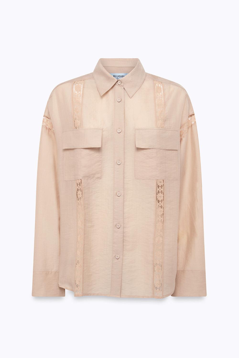 CAMICIA IN LYOCELL E PIZZO RA6062 T486A61212 Blugirl 