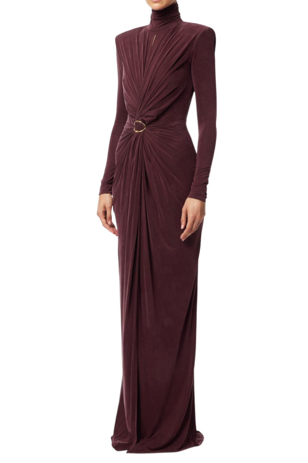 Abito Red Carpet in jersey cupro con drappeggi<BR/> ABR06 56E2EA4 Elisabetta Franchi 