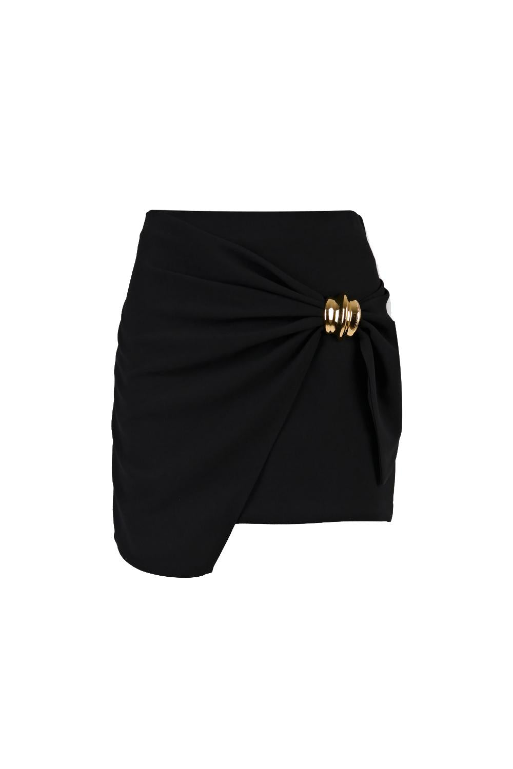 Minigonna in crêpe fluido con macro fiocco<BR/> GO073 51E2110 Elisabetta Franchi 