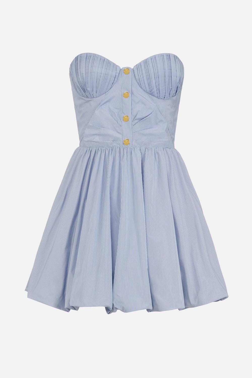 Mini abito in taffettà di nylon a righe AB951 62E2019 Elisabetta Franchi 