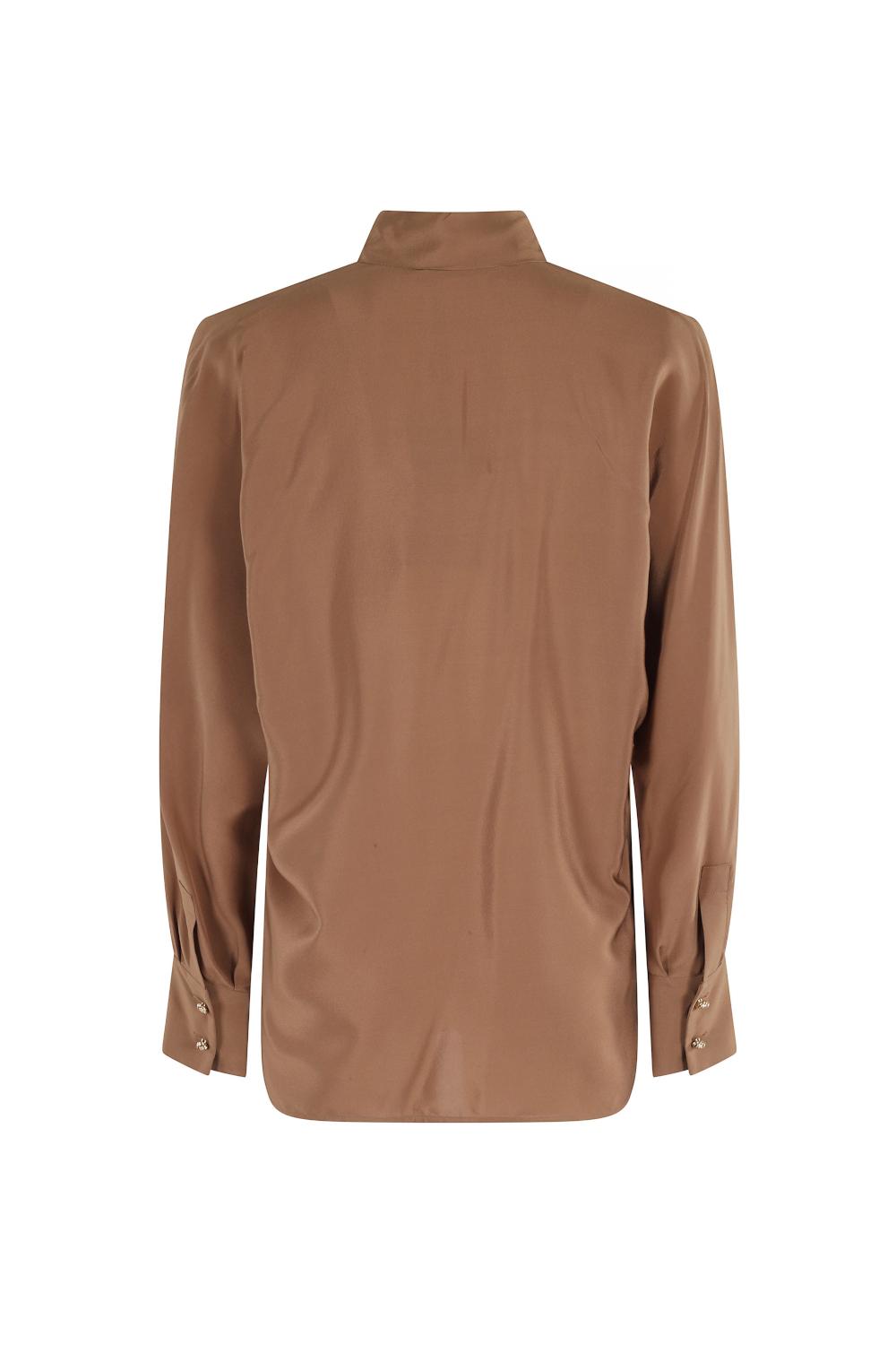 Blusa in crêpe de Chine di seta<BR/> CACO 041NOCCIOLA Max Mara Studio 