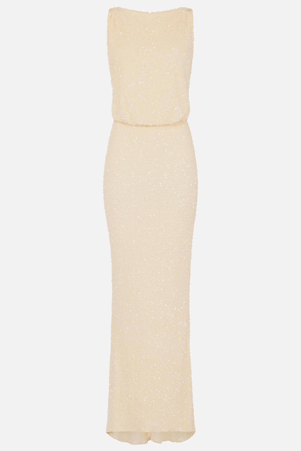Abito Red Carpet in paillettes con dettaglio logo<BR/> ABR52 52E2DC7 Elisabetta Franchi 