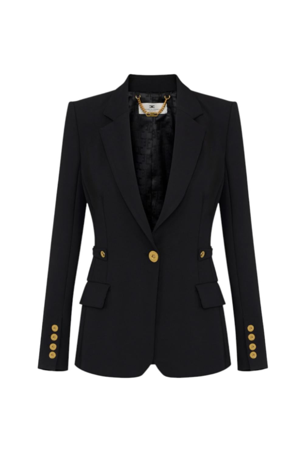 Giacca in crêpe leggero con dettagli gioiello<BR/> GI175 56E2110 Elisabetta Franchi 
