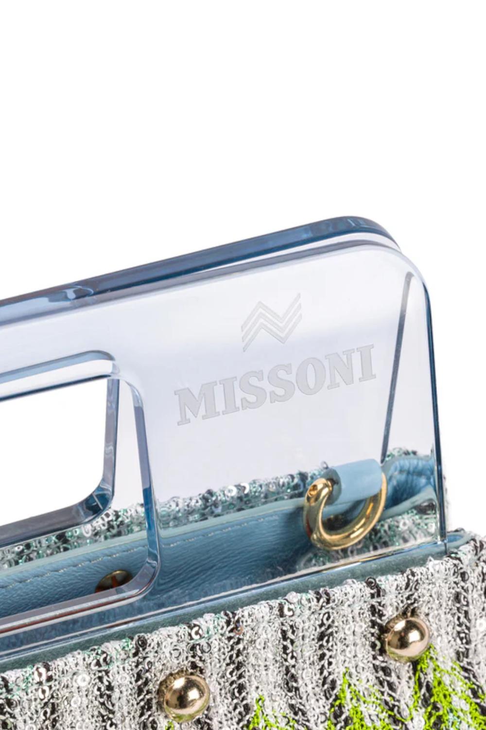 MISSONI BORSA PICCOLA PLEXI POUCH<BR/> MI10029I FABRIC RAINBOW LUREX Missoni 