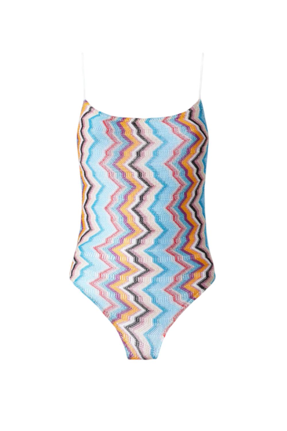 Costume intero sportivo con motivo a zigzag<BR/> MC25SP01 BC005JS72LG Missoni 