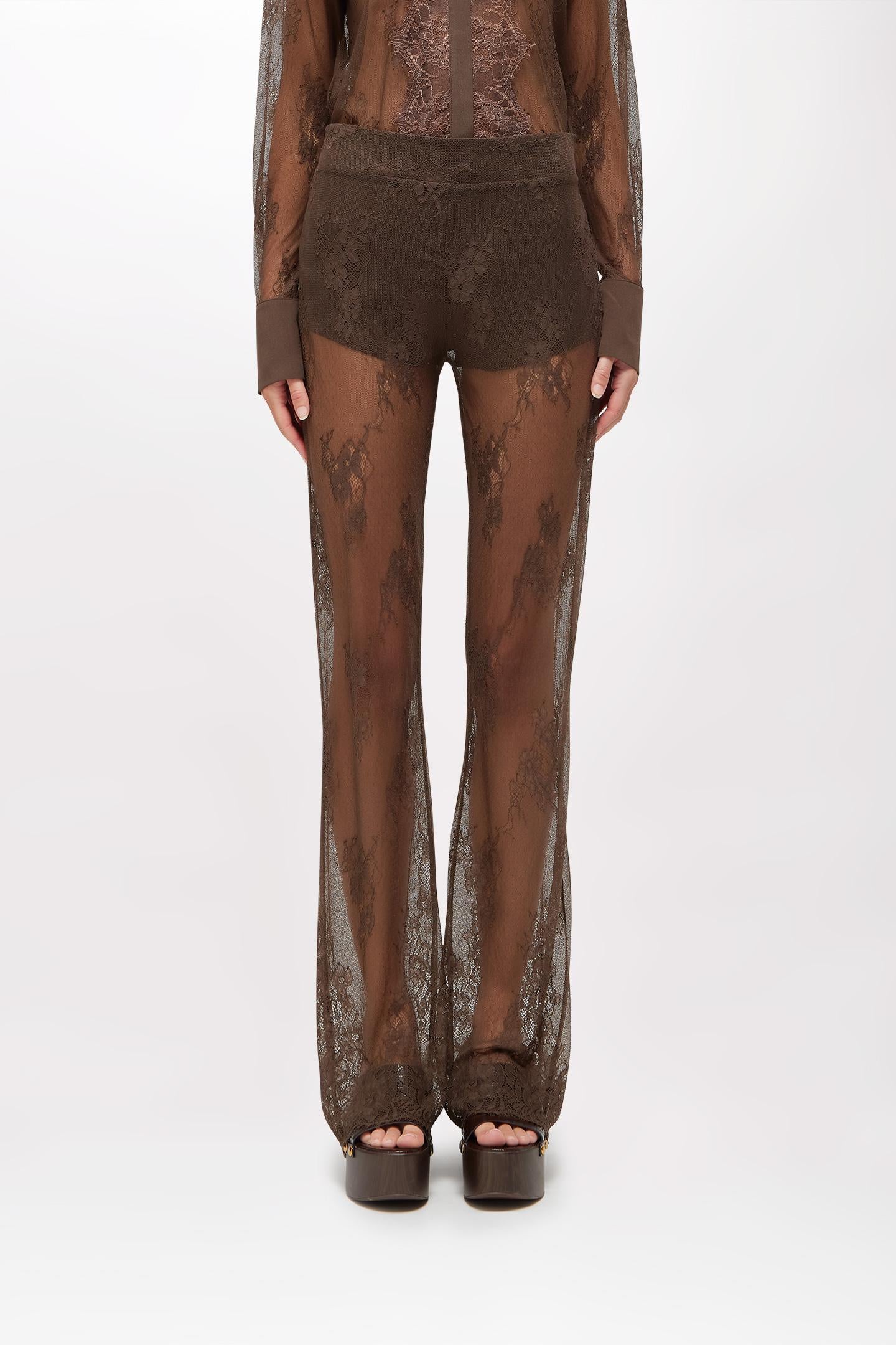 PANTALONI FLARE IN PIZZO RA6136 J390190913 Blugirl 