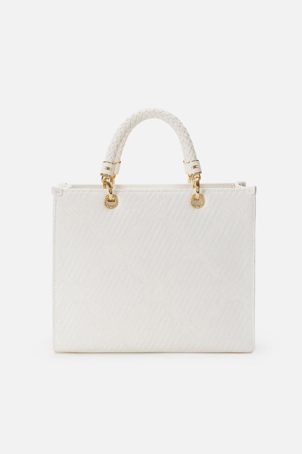 Borsa a mano media in tessuto con charms BS12A 51E2360 Elisabetta Franchi 