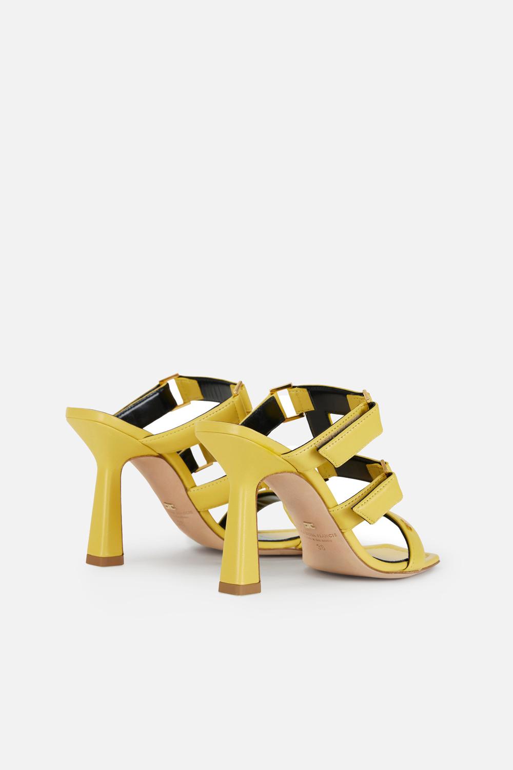 Sandali in Pelle Nappa con Dettagli Logo SA44L 62E2EV4 Elisabetta Franchi 