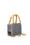 mini bag in woven raffia rectangular shape, two shiny bamboo handles and gold metal hooks with shoulder strap