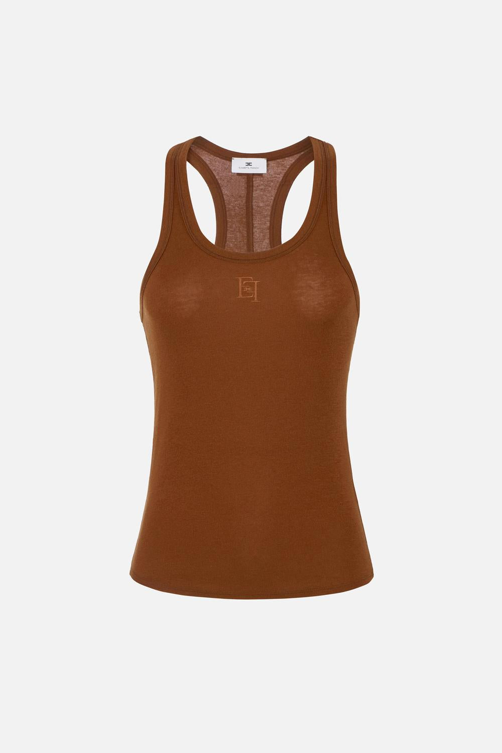 Top Elisabetta Franchi in Maglia Fine Elasticizzata con Lyocell CN77B 61E2600 Elisabetta Franchi 