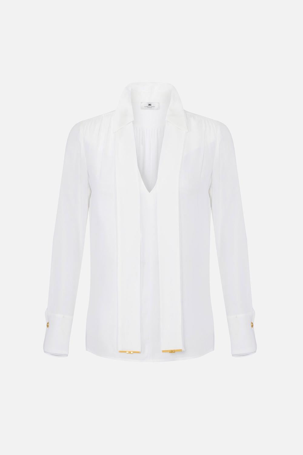 Camicia in georgette di viscosa con fusciacca CA146 61E2360 Elisabetta Franchi 