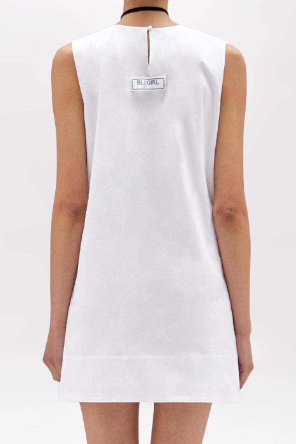 ABITO CORTO IN POPELINE CON ROSA<BR/> RA5040 T2993M9076 Blugirl 