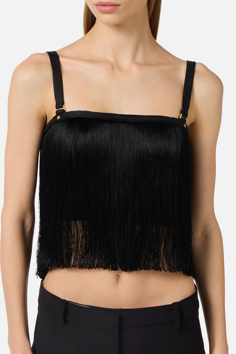 Top in tulle con frange TO062 62E2110 Elisabetta Franchi 
