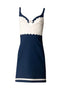 abito corto a tubino con bustino a cuore e spalline sottili. bustino in contrasto colore AB703 52E2DN9 Elisabetta Franchi 