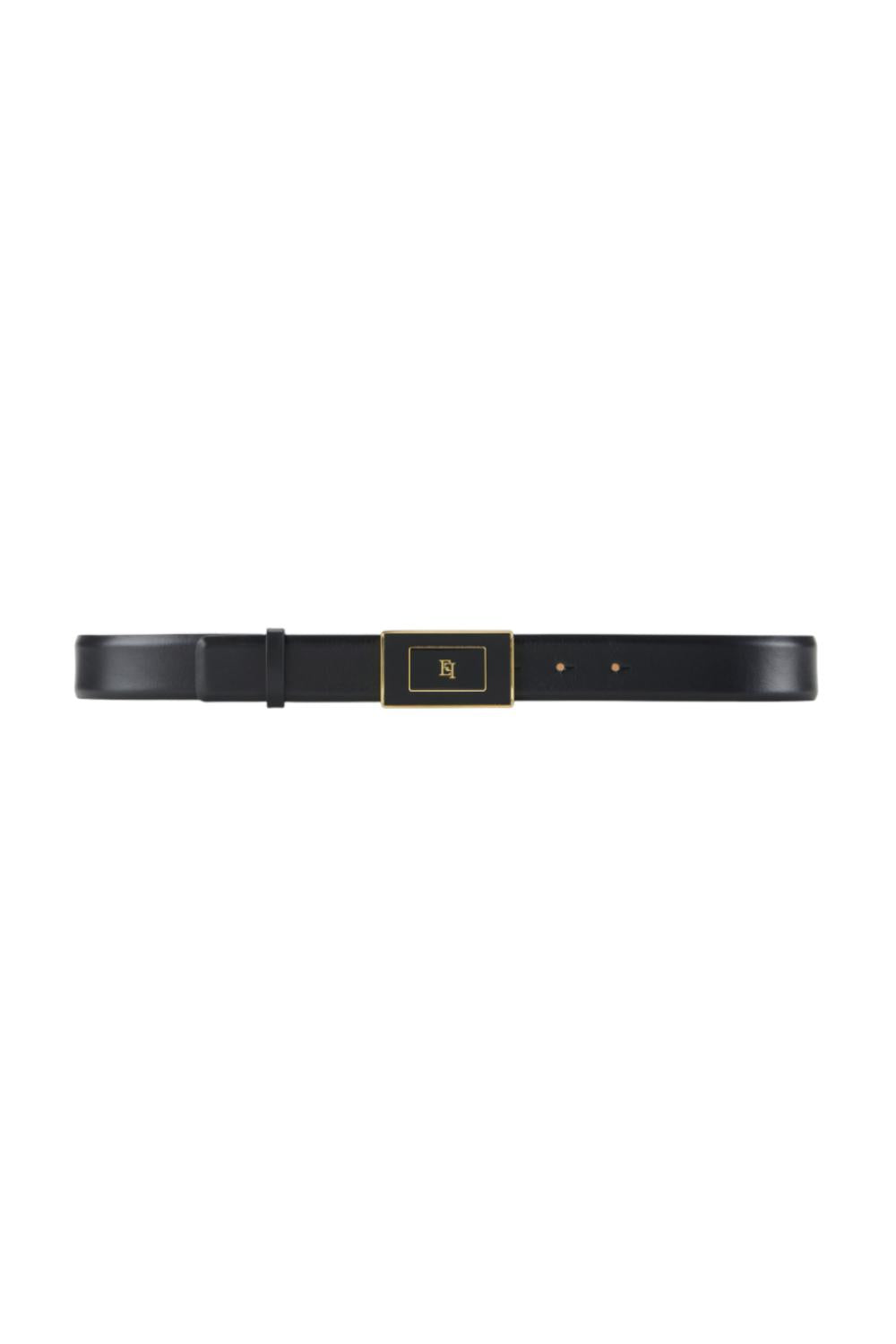Cintura in pelle con placca logo<BR/> CT78S 56E2110 Elisabetta Franchi 