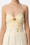 Top in crêpe fluido con decorazione gioiello<BR/> TO018 51E2DC7 Elisabetta Franchi 
