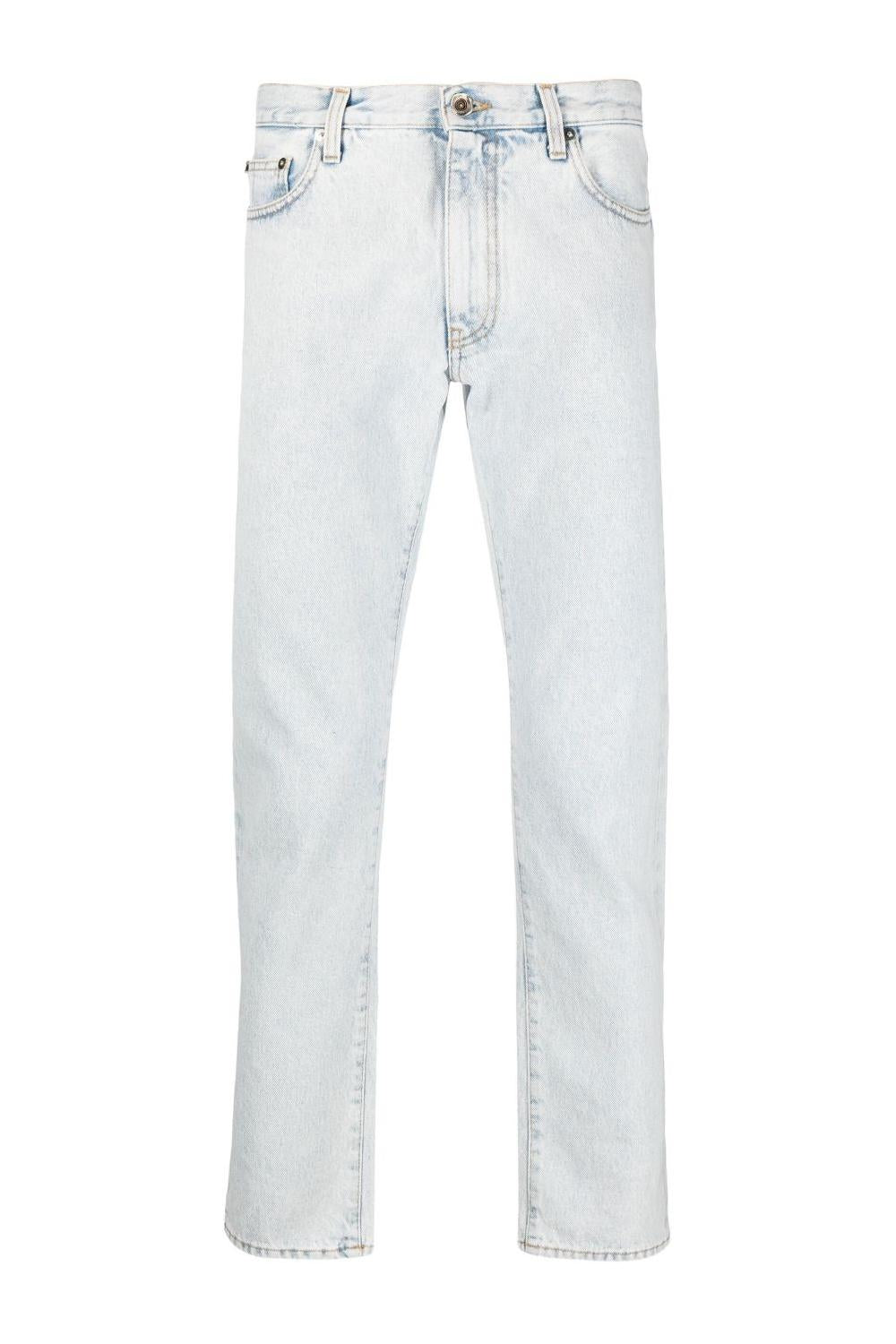 Jeans Uomo Off-White Diag Tab N Arrow Slim  Bleach Blue OMYA147C 99DEN0024001 Off-White 