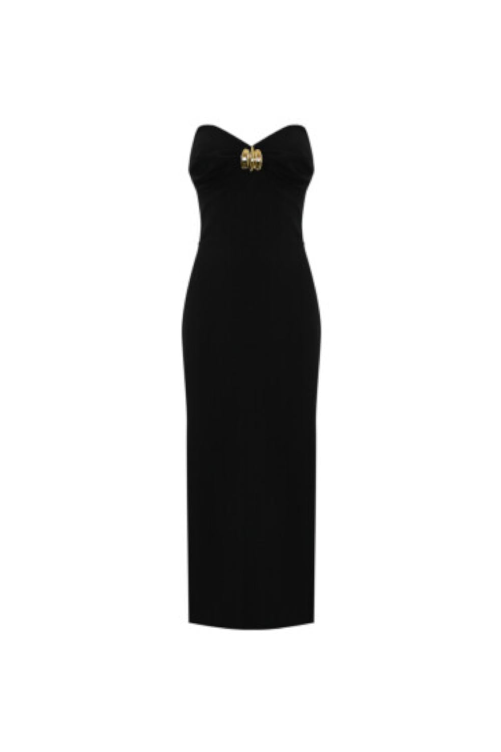 Tubino in crêpe fluido con macro fiocco<BR/> AB769 51E2110 Elisabetta Franchi 