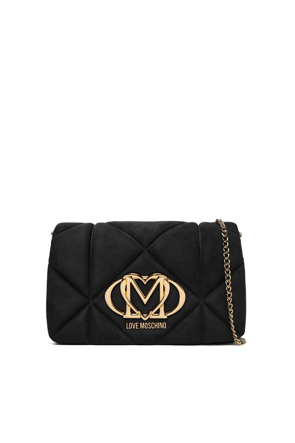 Borsa Embossed Velour con Tracollina a Catenella Rimovibile e Chiusura a Patta JC4043PP0N KE0000 Love Moschino 