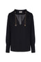 Camicia in georgette con charms e logo<BR/> CA080 51E2110 Elisabetta Franchi 