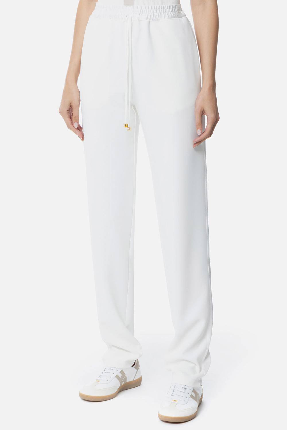 Pantaloni smoking in crêpe con bande in raso<BR/> PA073 51E2360 Elisabetta Franchi 
