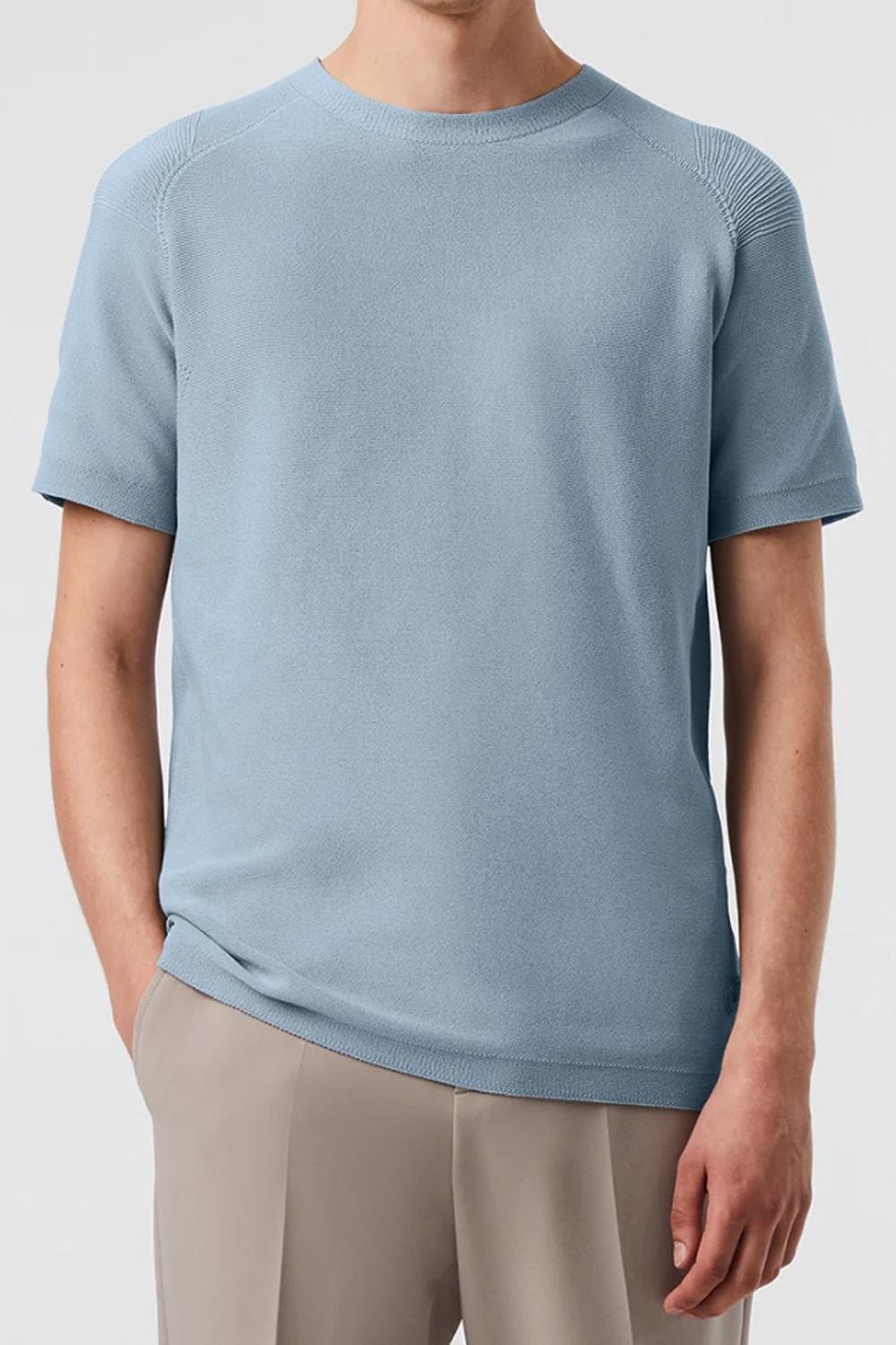 T-shirt Girocollo 3D Knit Tessuta Senza Cuciture Alphatauri ATA24079 STONE BLUE Alpha Tauri 