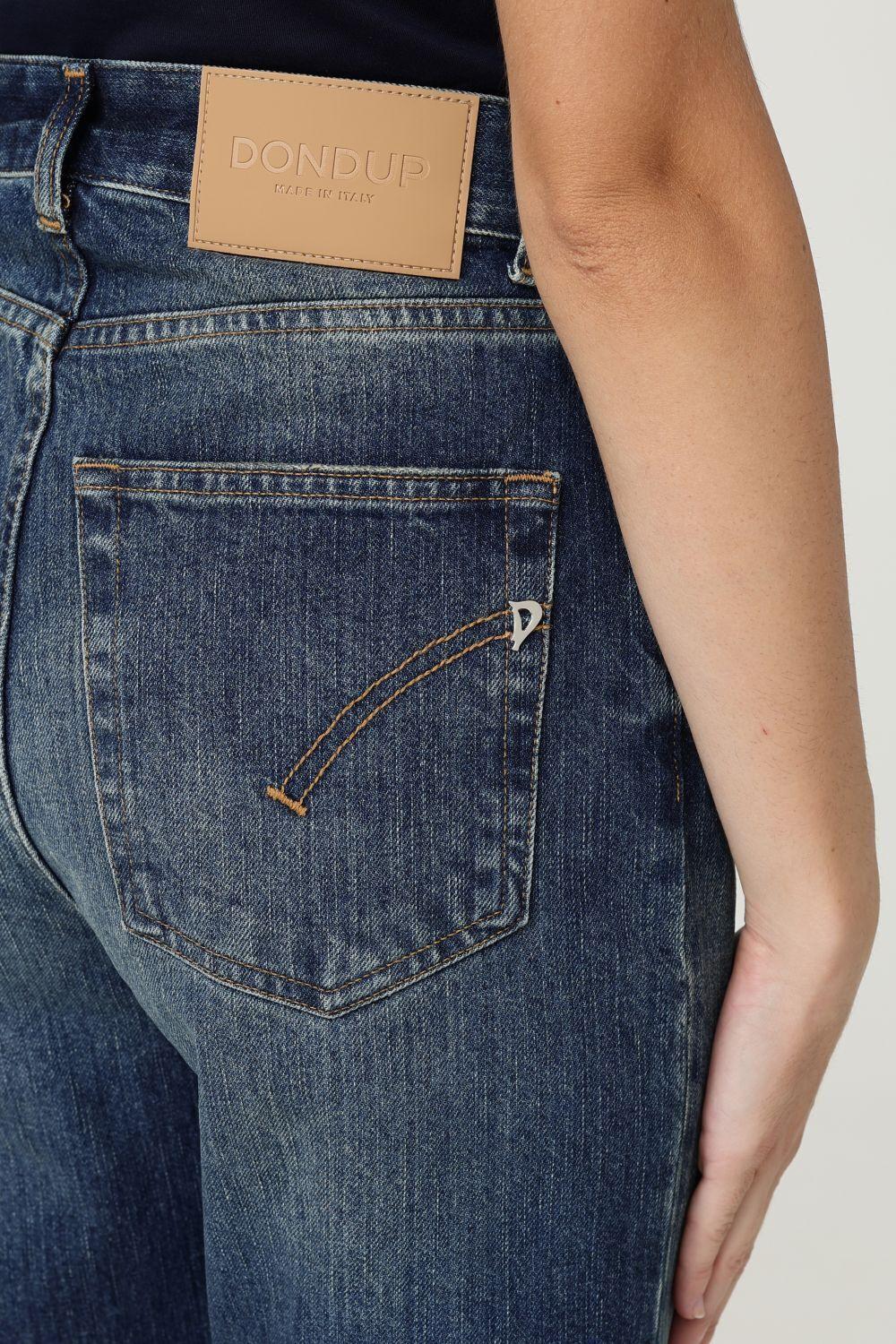 Pantaloni Amber Jeans a Vita Alta Palazzo DP619 DFE313D-LL3800 Dondup 