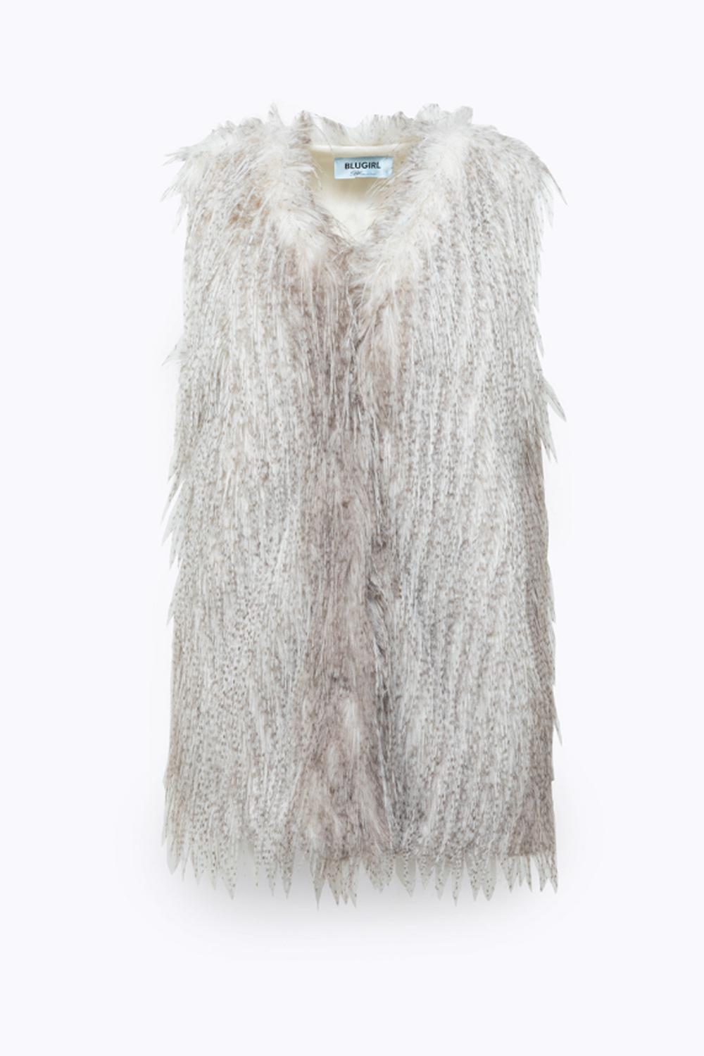 Gilet in faux fur con scollatura a V PF5002 T030014300 Blugirl 