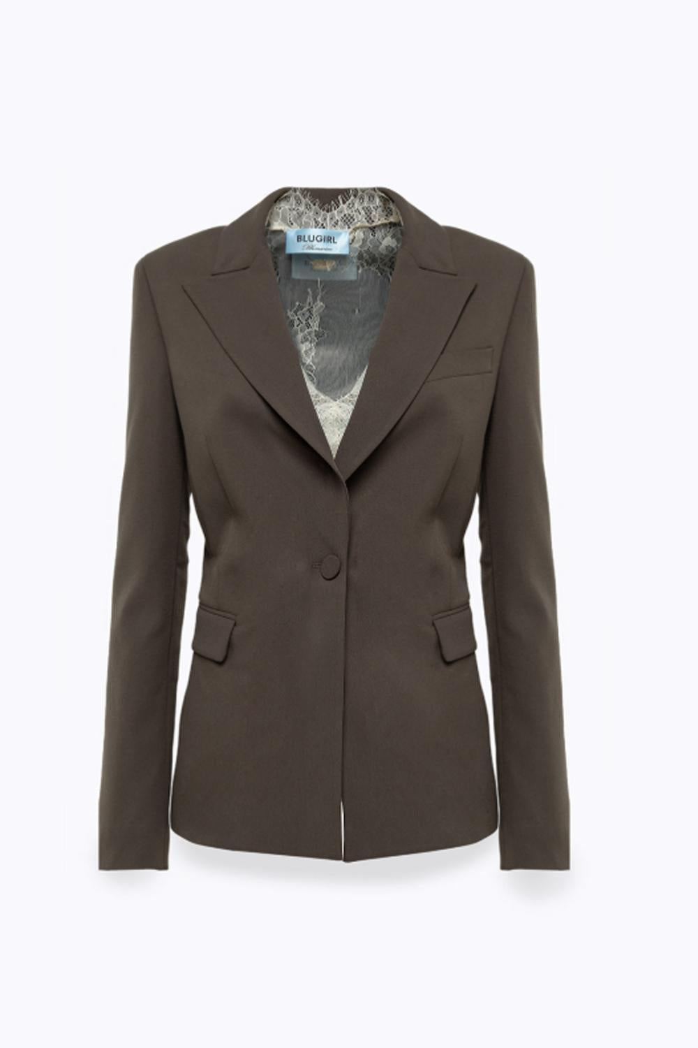 Giacca monopetto in flanella di viscosa stretch RF5285 T577190840 Blugirl 