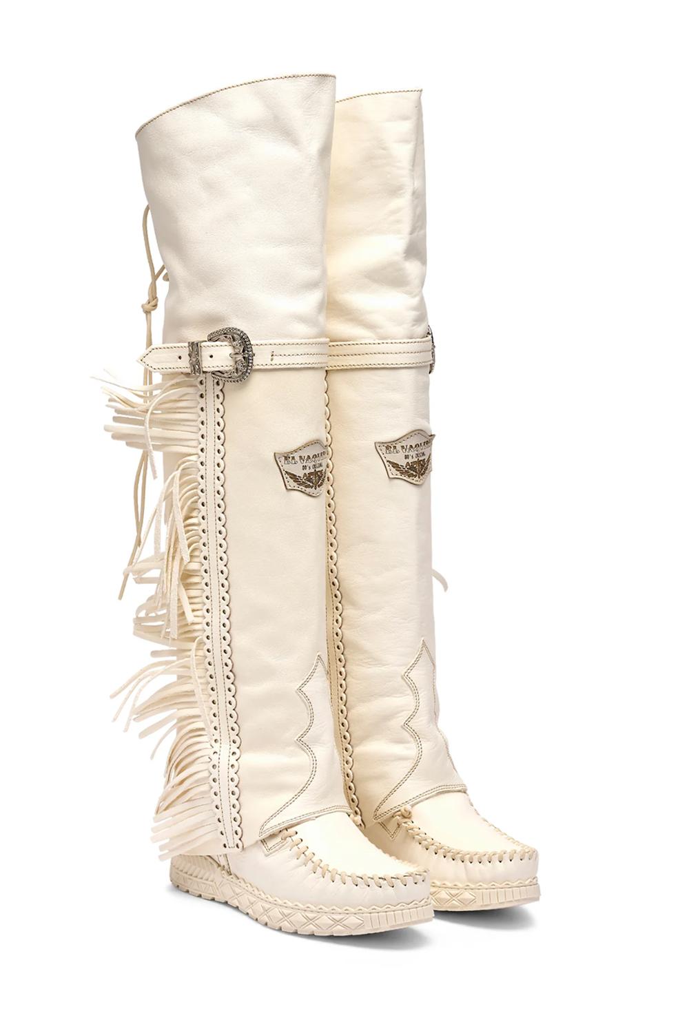 Stivale Alto al Ginocchio con Doppio Gambale COLEEN RAG OFFWHITE El Vaquero Italy 