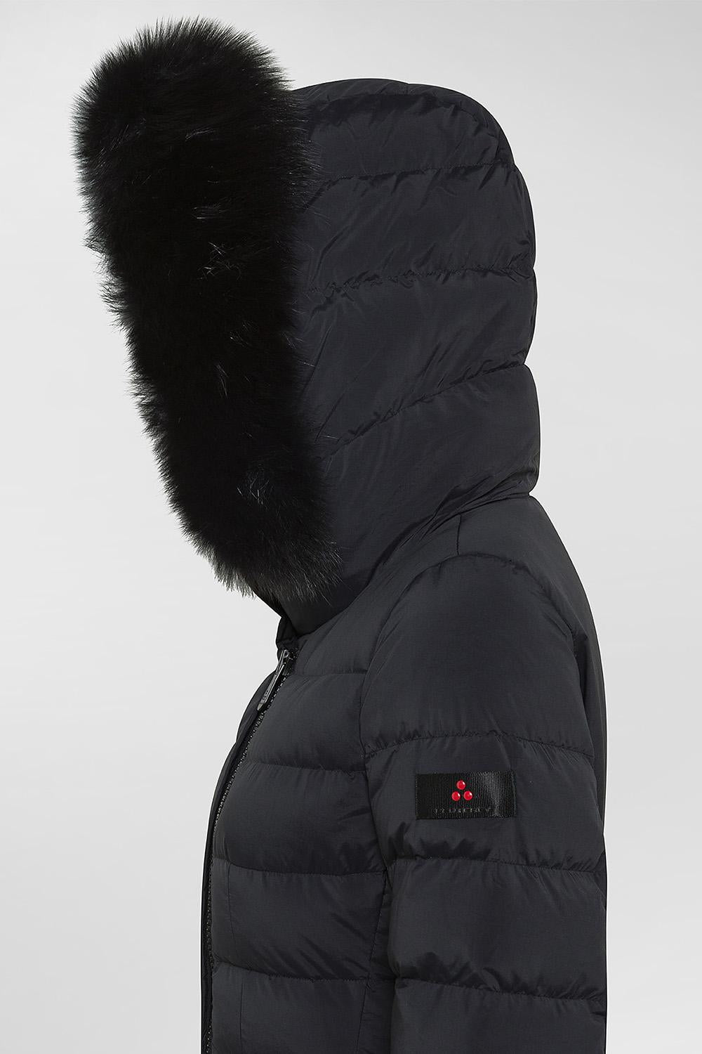 Giaccone Lungo in Piuma Naturale con Collo in Pelliccia di Volpe PED5458 01190986808 Peuterey 