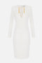 Abito in crêpe leggero con catena gioiello<BR/> AB805 57E2360 Elisabetta Franchi 