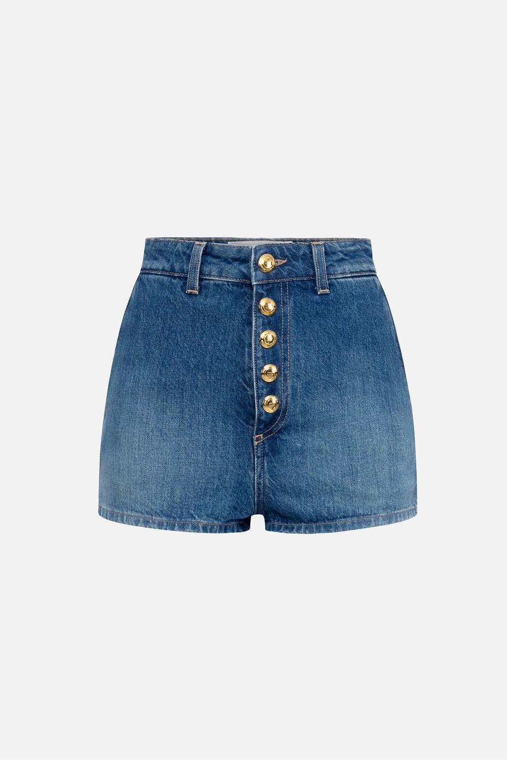 Shorts in denim con bottoni a vista<BR/> HJ35I 51E2104 Elisabetta Franchi 
