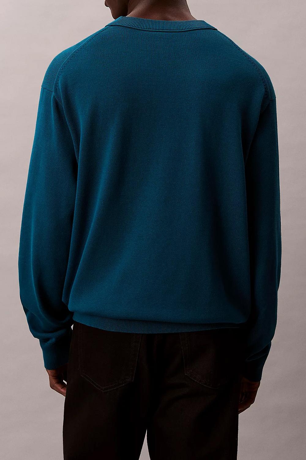 Maglione con monogramma in cotone taglio relaxed<BR/> LV04RC309G PJL Calvin Klein 