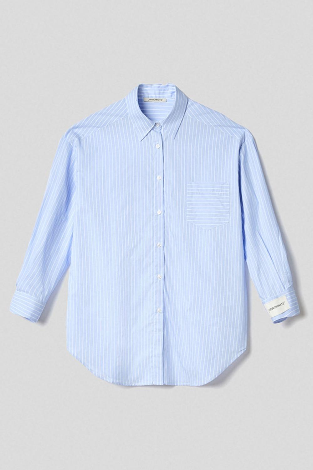Camicia Oversize in cotone<BR/> HMABW01696 TMTL0021BL02 Hinnominate 
