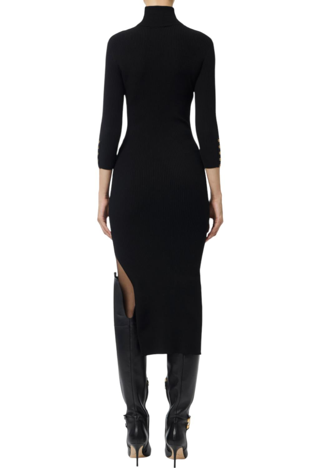 Abito in maglia a costine con taschino<BR/> AM23B 56E2110 Elisabetta Franchi 